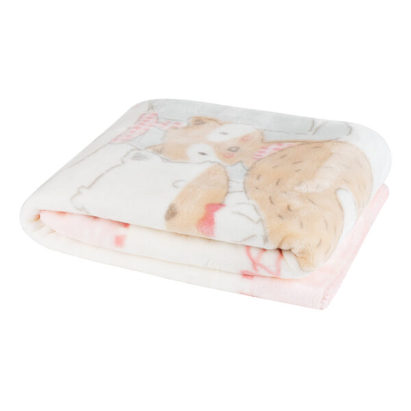 Paturica moale  110*140 cm Kikkaboo Funny Friends Pink - imagine 2