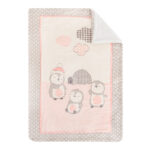 Мягкий зимний плед 110*140 cm, Polar Sherpa Pingui Family Pink