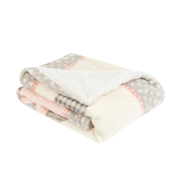 Мягкий зимний плед 110*140 cm, Polar Sherpa Pingui Family Pink — изображение 2