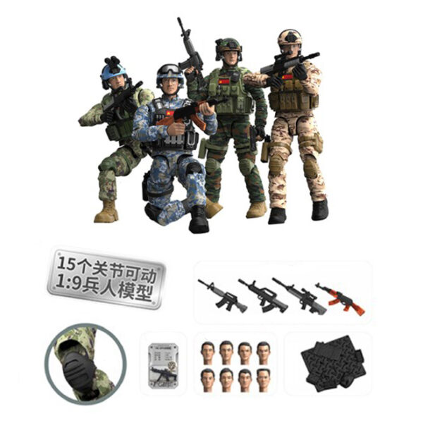 Figurină soldat FORȚE SPECIALE cu accesorii, 4 figurine asortate. - imagine 2