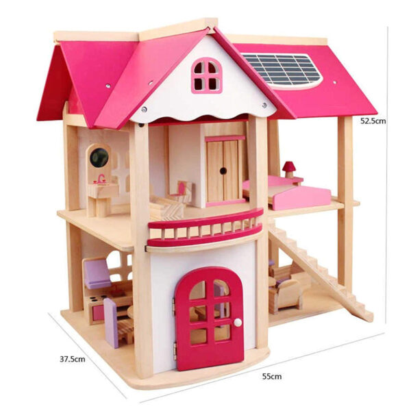 Casuta papusi cu mobilier din lemn - imagine 5