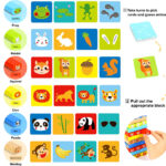 Joc Jenga Beech din lemn cu Animale, 51 piese - imagine 4