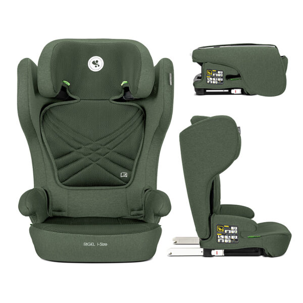 Scaun auto pliabil 100-150 сm Lorelli RIGEL i-SIZE ISOFIX Green - imagine 3