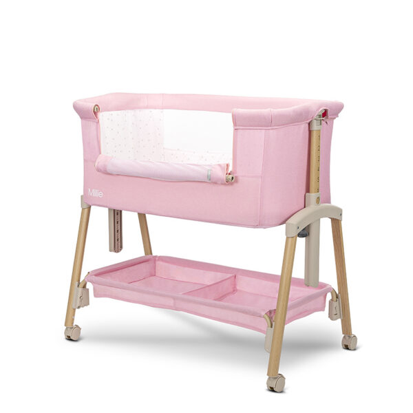 Patut Co-Sleeper Lorelli MILLIE Pink/wooden effect - imagine 3