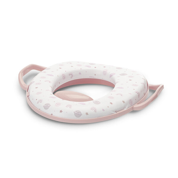 Reductor moale pentru toaleta cu mânere Lorelli PLANETS Pink - imagine 2