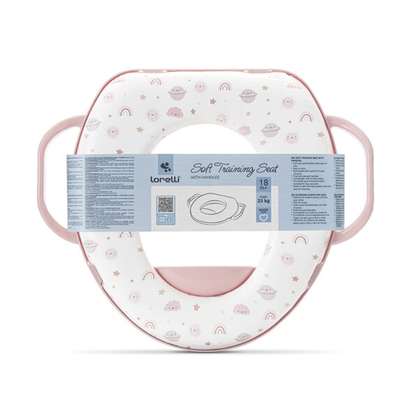 Reductor moale pentru toaleta cu mânere Lorelli PLANETS Pink - imagine 3
