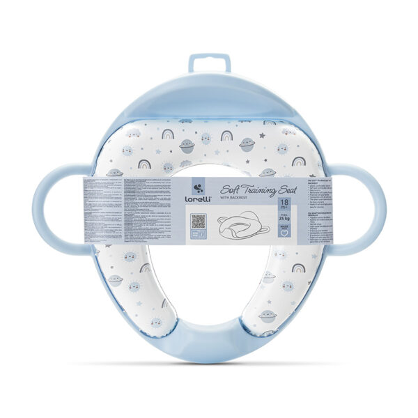Reductor moale pentru toaleta cu mânere si spatar Lorelli PLANETS Blue - imagine 3