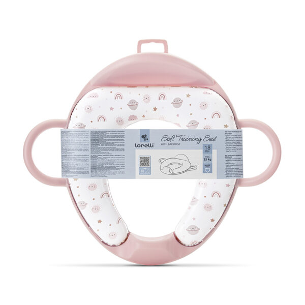 Мягкое сиденье на унитаз с ручками и спинкой Lorelli PLANETS Pink — изображение 3