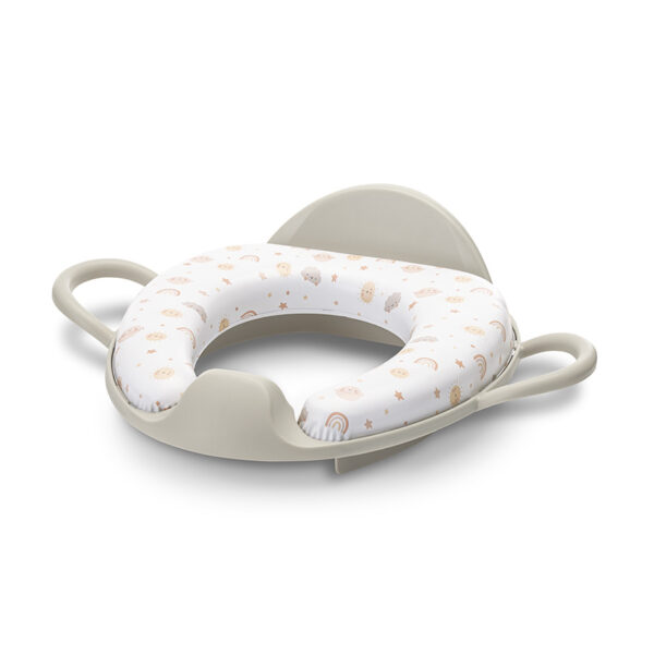 Reductor moale pentru toaleta cu mânere si spatar Lorelli PLANETS Beige - imagine 2