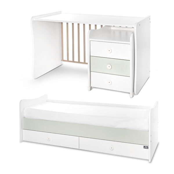 Кроватка детская Lorelli MAXI PLUS NEW White&Milky Green — изображение 11