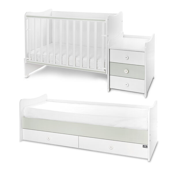 Кроватка детская Lorelli MAXI PLUS NEW White&Milky Green — изображение 12