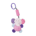Jucarie de plus clopoțel, cu oglinda ELEPHANT Pink