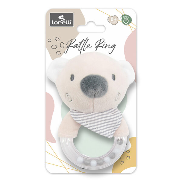 Плюшевая погремушка с колечком Lorelli BEAR BEIGE — изображение 2