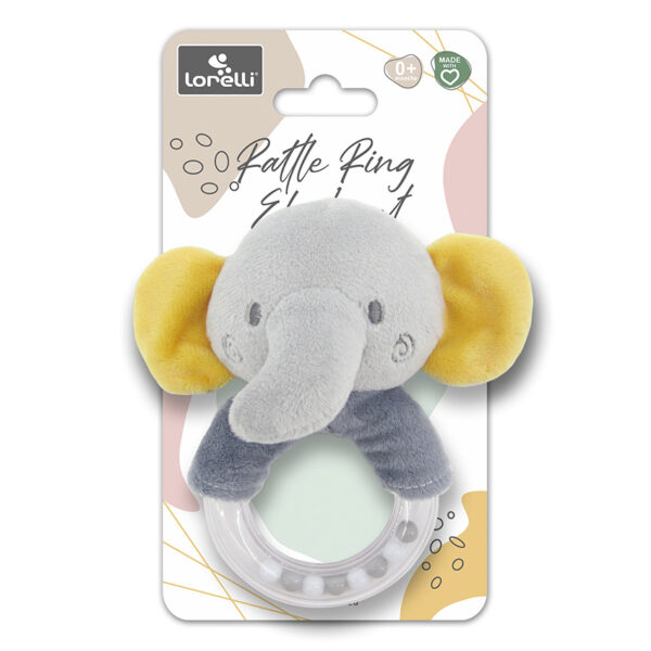 Плюшевая погремушка с колечком Lorelli ELEPHANT GREY — изображение 2