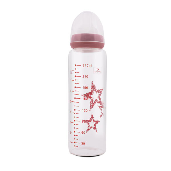 Бутылочка стеклянная, анти-коликовая, 240мл , Lorelli Pink — изображение 2