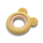 Jucarie de dentitie din silicon si lemn de fag Lorelli BEAR Yellow - imagine 2
