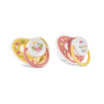 Пустышка силиконовая 6+ мес. 2 шт.  Lorelli YELLOW/PINK