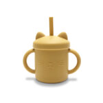 Силиконовая кружка с ручками и трубочкой Lorelli Yellow