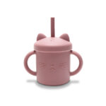 Силиконовая кружка с ручками и трубочкой Lorelli Deep Pink
