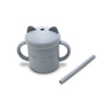 Силиконовая кружка с ручками и трубочкой Lorelli Grey — изображение 2