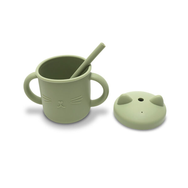 Силиконовая кружка с ручками и трубочкой Lorelli Fresh Green — изображение 3
