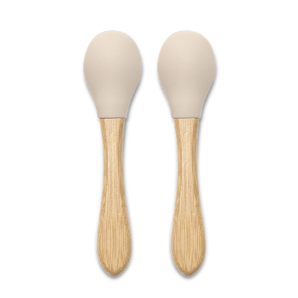Силиконовые ложки с бамбуком 2 шт. Lorelli Beige — изображение 2