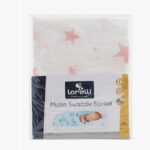 Пелёнка Lorelli Muslin Swaddle Blanket 80x80 cm, Pink Stars — изображение 2