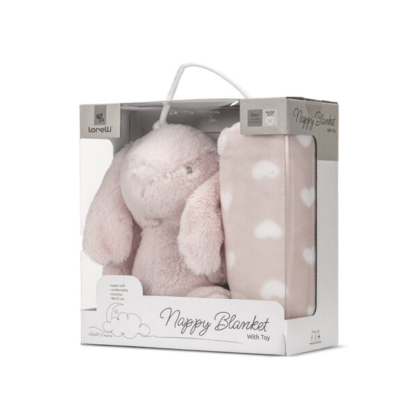 Подарочный плед и мягкая игрушка Lorelli HAPPY PEACH BUNNY — изображение 5