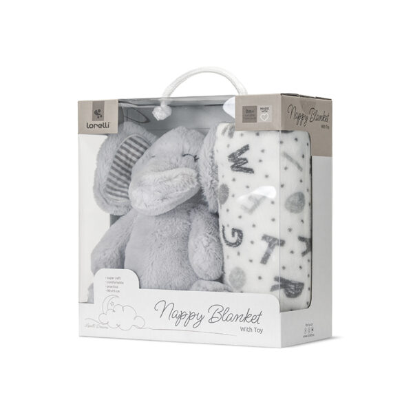 Подарочный плед и мягкая игрушка Lorelli HAPPY GREY ELEPHANT — изображение 5