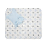 Păturică cu pernuță-animaluț Lorelli POFFY DUO TEDDY BEAR Blue - imagine 3