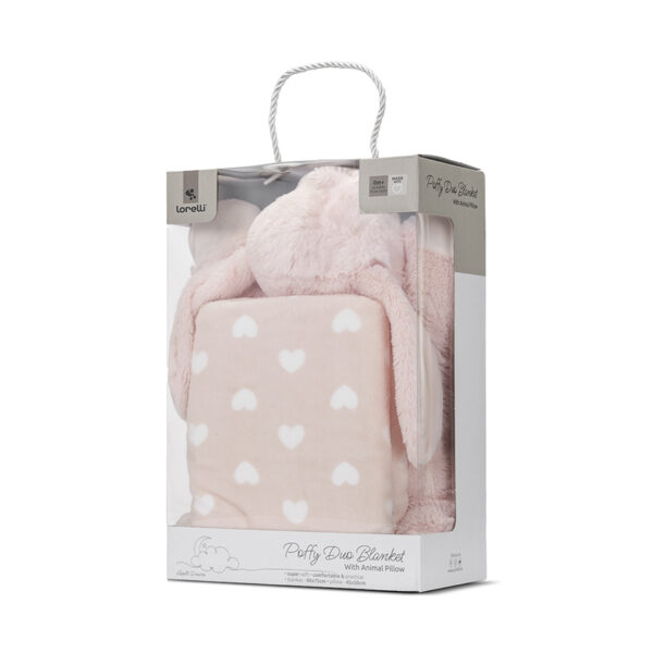 Подарочный набор плед и игрушка-подушка Lorelli POFFY DUO BUNNY Peach — изображение 5