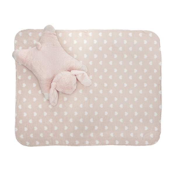 Подарочный набор плед и игрушка-подушка Lorelli POFFY DUO BUNNY Peach — изображение 3