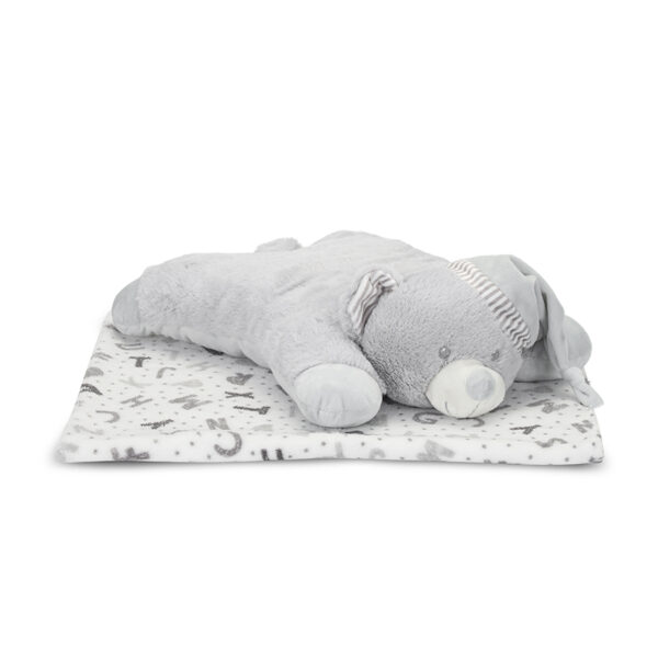 Păturică cu pernuță-animaluț Lorelli POFFY DUO TEDDY BEAR Grey - imagine 2