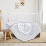 Set lenjerie pat 3 elem. Lorelli COSY LITTLE BEAR Grey - imagine 3