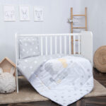 Set lenjerie pat 5 elem. Lorelli COSY ELEPHANT Grey Stars - imagine 3