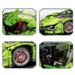 Constructor masina sport Lambo Green, 1073 elem. - imagine 3