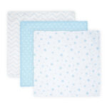 Набор пелёнок 3 шт. Muslin Swaddle Blanket 80x80 cm TRIO, Blue Mix — изображение 2