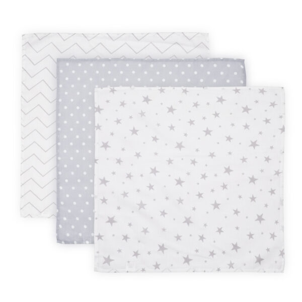 Набор пелёнок 3 шт. Muslin Swaddle Blanket 80x80 cm TRIO, Grey Mix — изображение 2