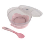 Set castron cu ventuza, capac si lingurita Pink - imagine 2