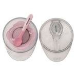 Set castron cu ventuza, capac si lingurita Pink - imagine 3