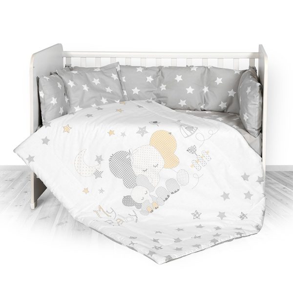 Набор постельного белья 7 эл., Lorelli LILY Grey Elephant Stars — изображение 2