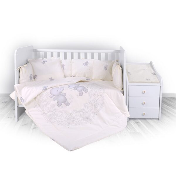 Set lenjerie pat  Lorelli TREND Happy Hippo Beige - imagine 2