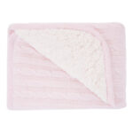 Детский вязаный плед 75*100 см, Sherpa Light Pink — изображение 2
