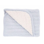 Детский вязаный плед 75*100 см, Sherpa Light Blue