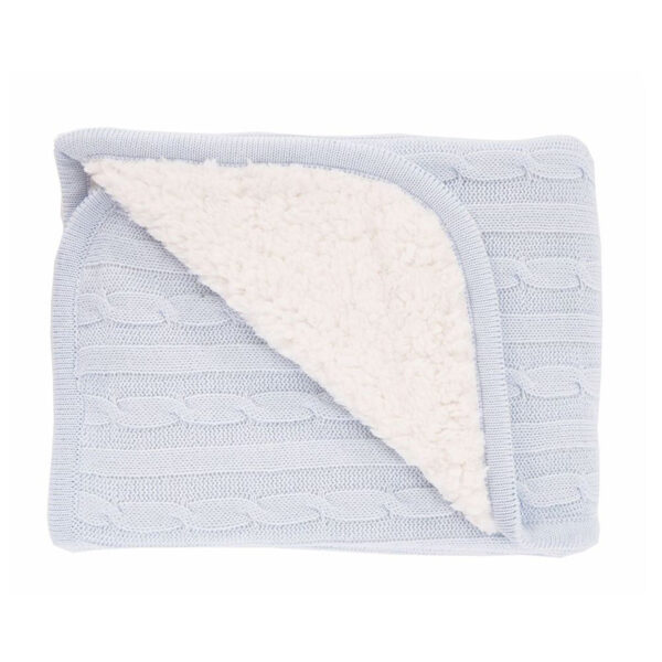 Paturica tricotat 75*100 см, Light Blue - imagine 2