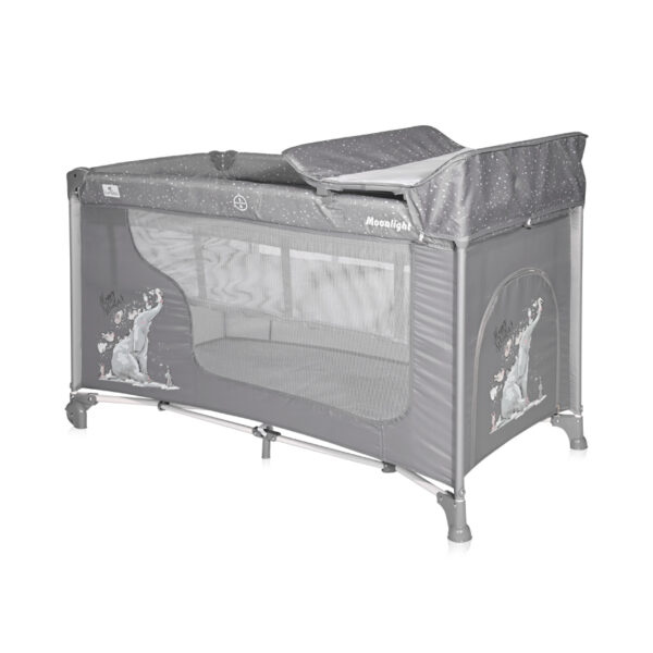 Кровать-манеж Lorelli MOONLIGHT 2 Grey FUN — изображение 3