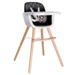 Стульчик для кормления 2-in-1 Kikkaboo WOODY Black 2023