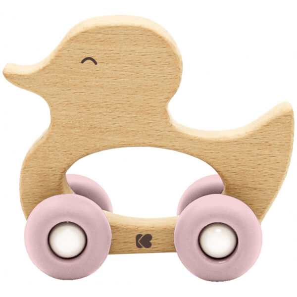 Деревянная игрушка с силиконовыми деталями для зубов Duck PINK — изображение 2