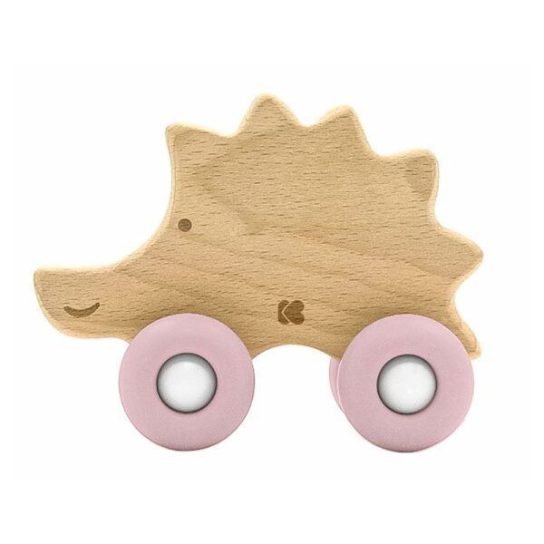 Деревянная игрушка с силиконовыми деталями для зубов Hedgehog PINK — изображение 2