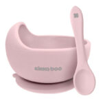 Set castron de silicon cu lingura Yummy Pink